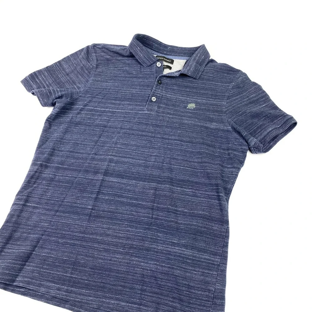 Banana Republic Polo‎ Shirt Mens Large Navy Blue Collared Cotton Blend